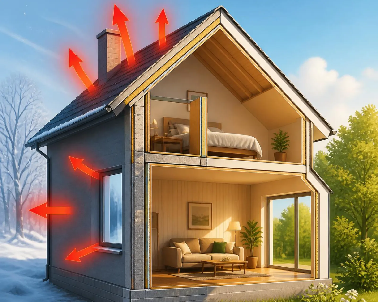 Energiezuinige woning na renovatie van dak en gevel